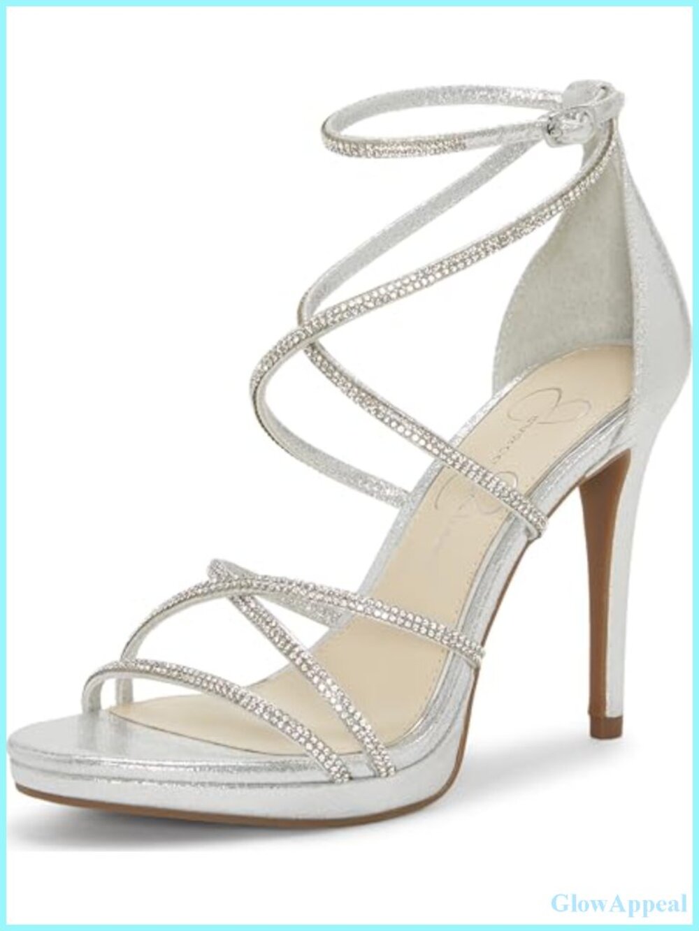 Strappy High Heel Sandal Crystal Embellished Stiletto Ankle Strap